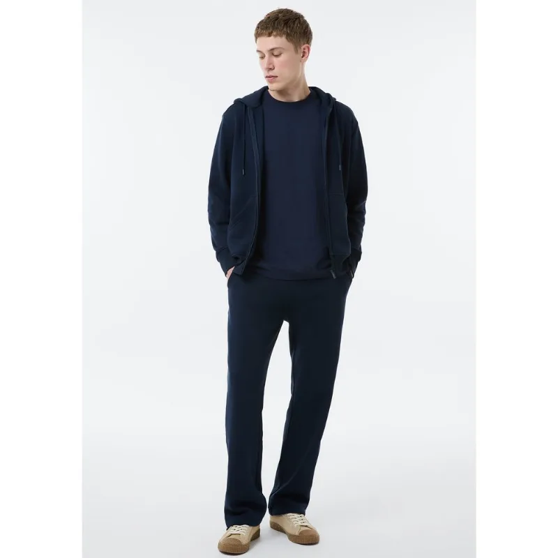 Calça Masculina Reta Em Moletom Fleece - Azul G