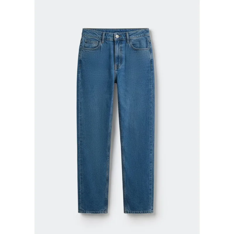 Calça Jeans Feminina Reta Cintura Média - Azul 034