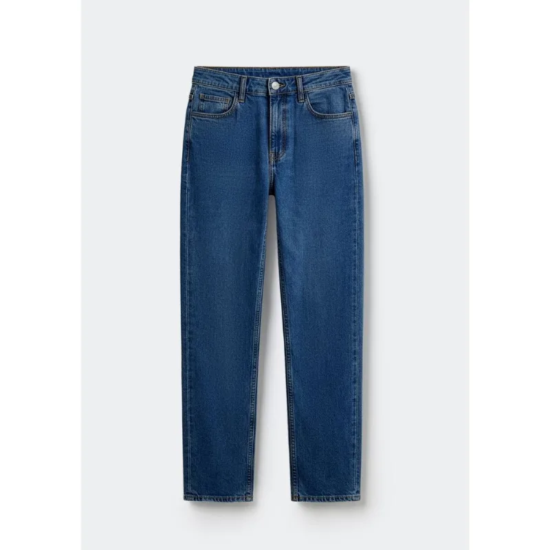 Calça Jeans Feminina Reta Cintura Média - Azul 034