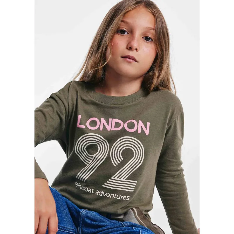 Blusa Infantil Menina Manga Longa Com Estampa - Verde 014