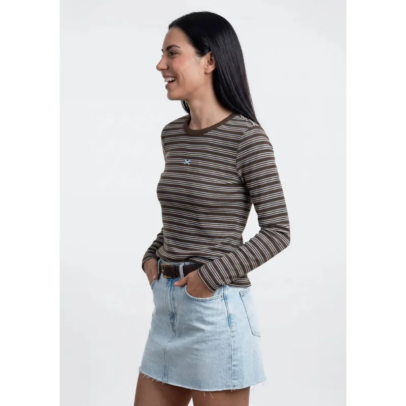 Blusa Feminina Manga Longa Listrada - Azul P
