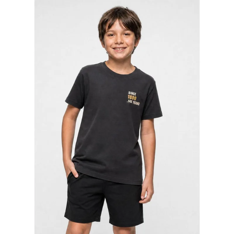 Camiseta Infantil Menino Manga Curta Com Estampa - Cinza 010