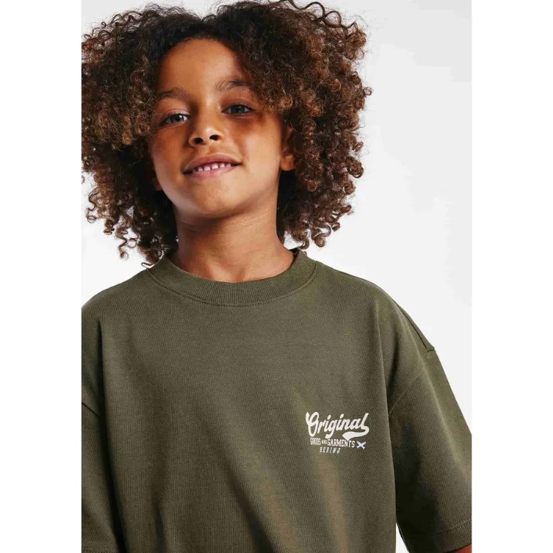 Camiseta Infantil Menino Manga Curta Com Estampa - Verde 010