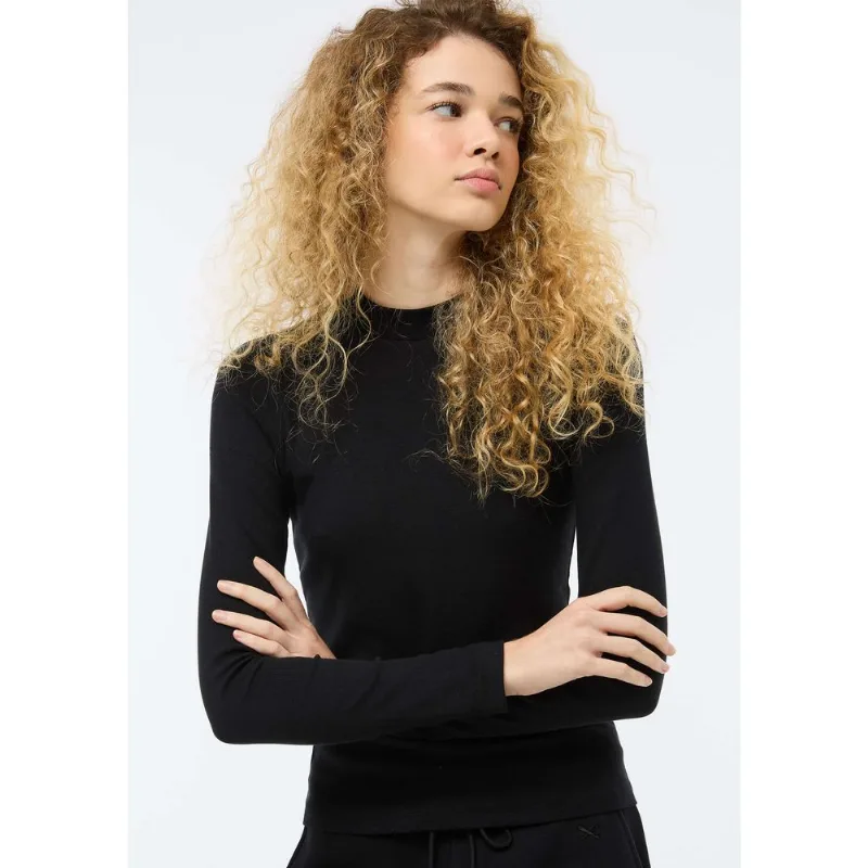 Blusa Feminina Gola Alta Canelada - Preto G