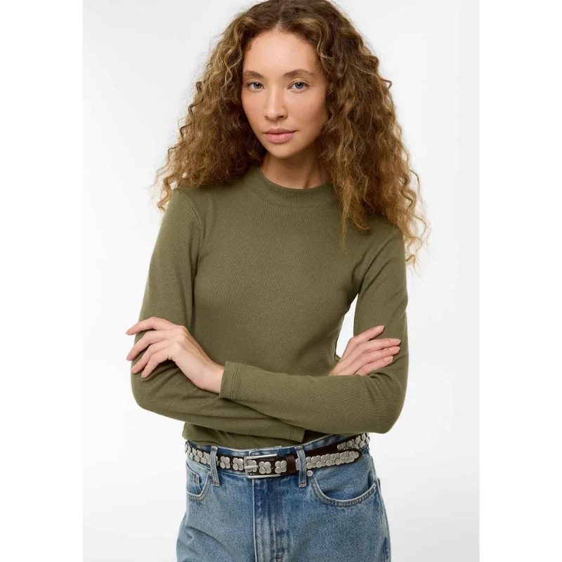 Blusa Feminina Gola Alta Canelada - Verde G