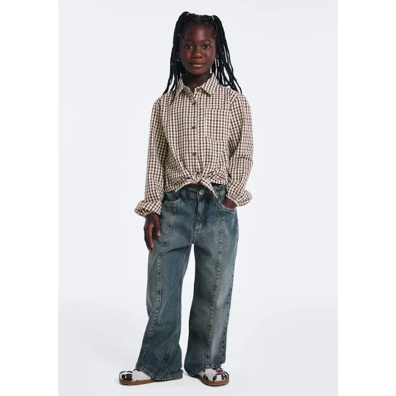 Calça Jeans Infantil Menina Wide Leg - Azul 008