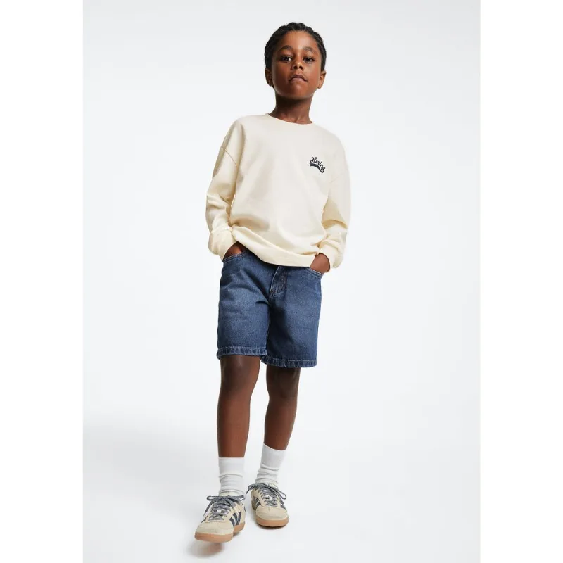 Bermuda Jeans Infantil Menino Reta - Azul 008