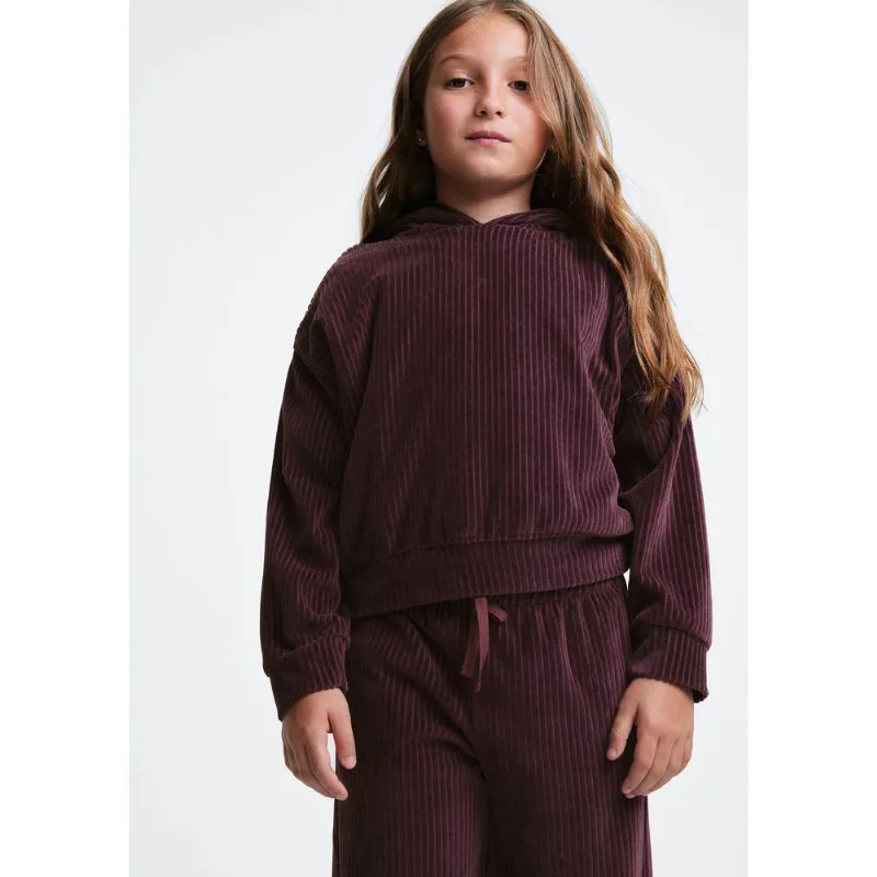 Blusão Infantil Menina Oversized Em Veludo - Vinho 006