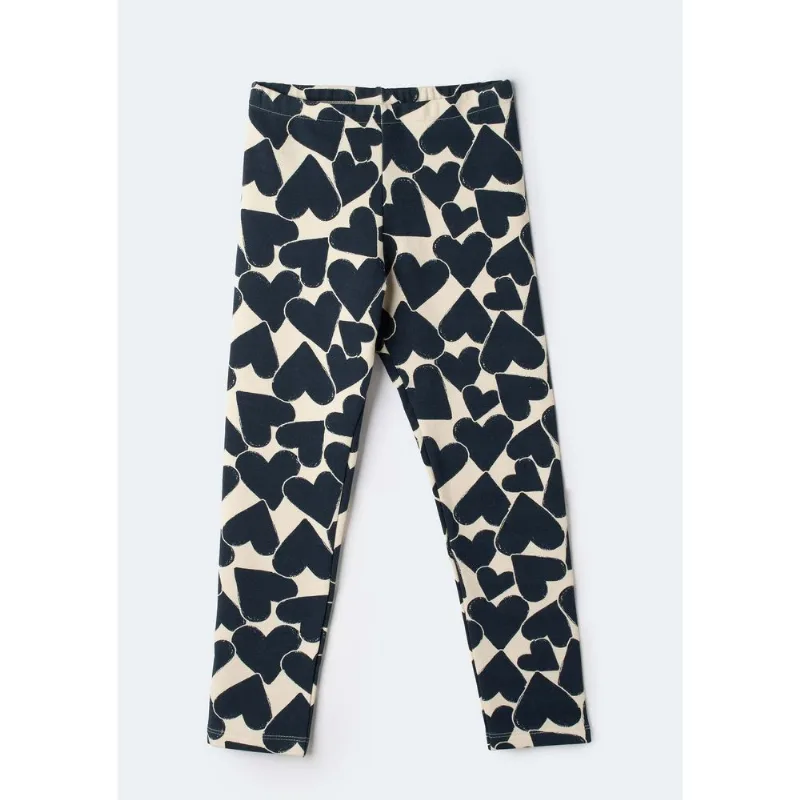 Calça Legging Infantil Em Malha Estampada - Azul 016
