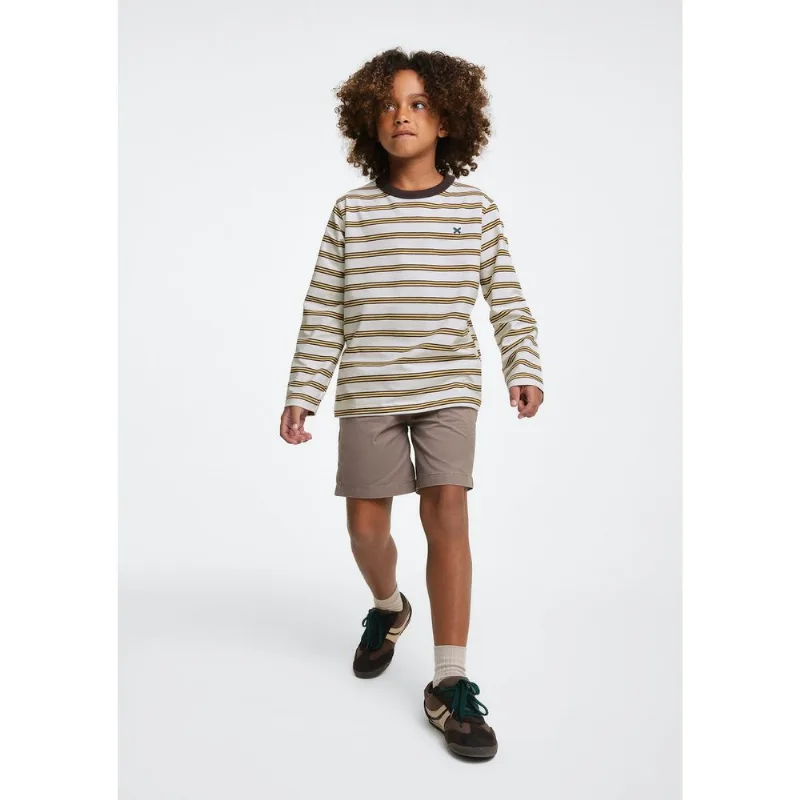 Camiseta Infantil Menino Manga Longa Estampada - Marrom 006