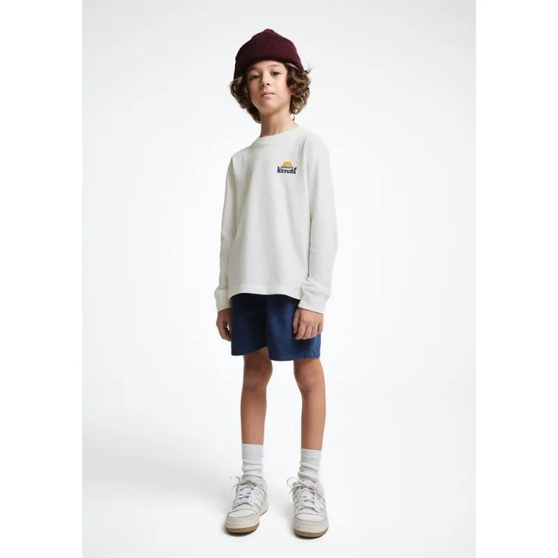 Camiseta Infantil Menino Manga Longa Com Estampa - Off white 012