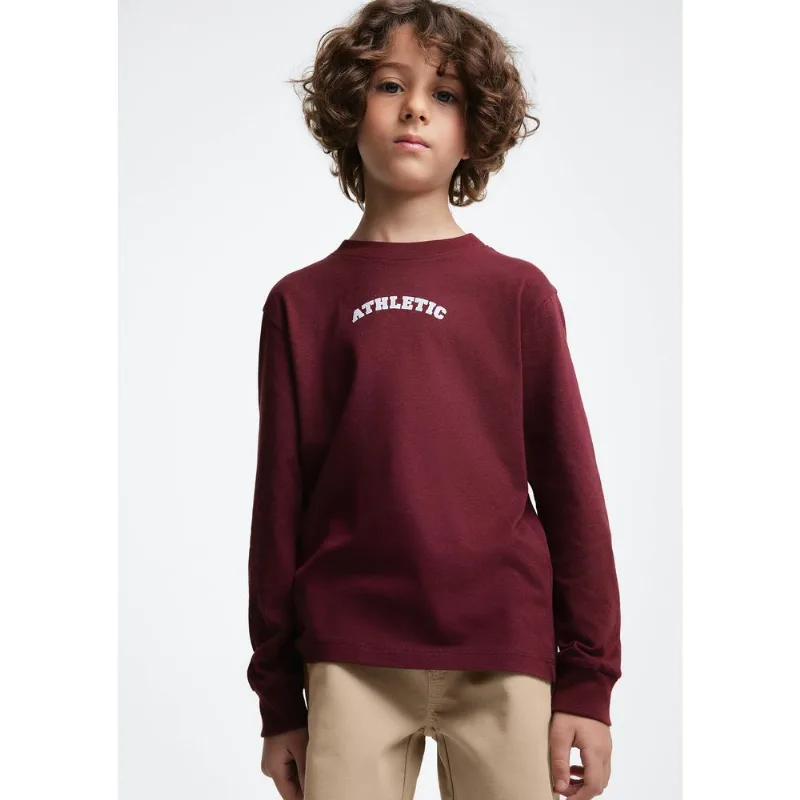 Camiseta Infantil Menino Manga Longa Com Estampa - Vinho 008