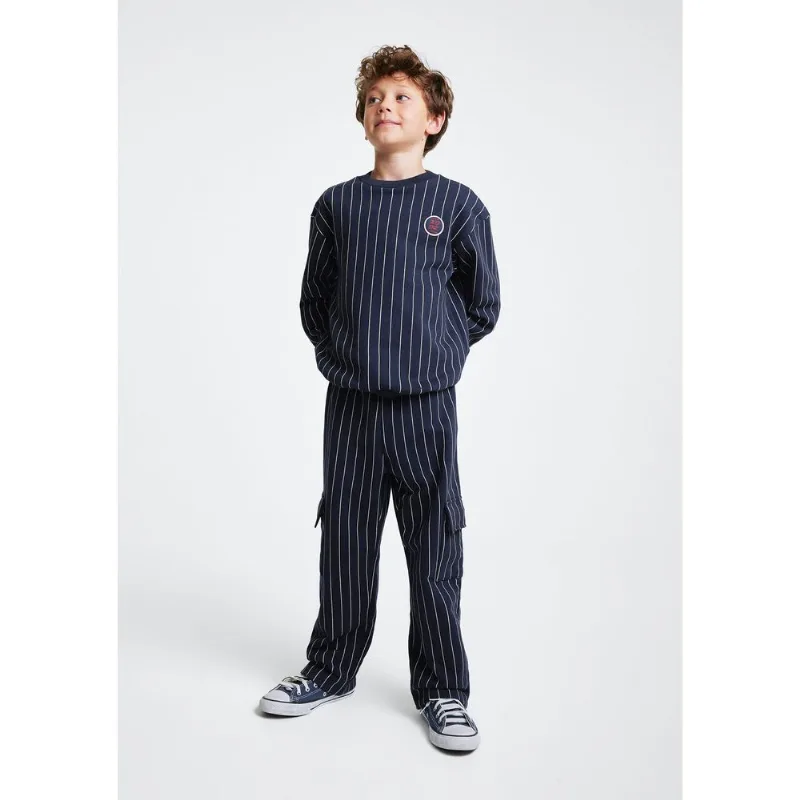 Calça Infantil Menino Reta Em Moletom - Azul 014