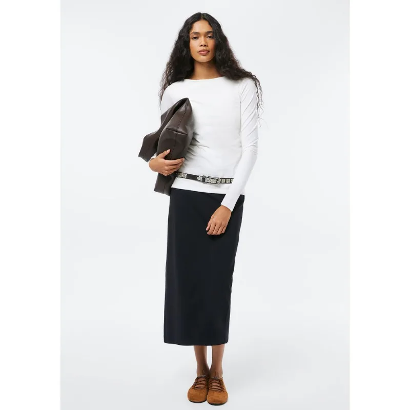 Blusa Feminina Manga Longa Com Elastano - Off white XG