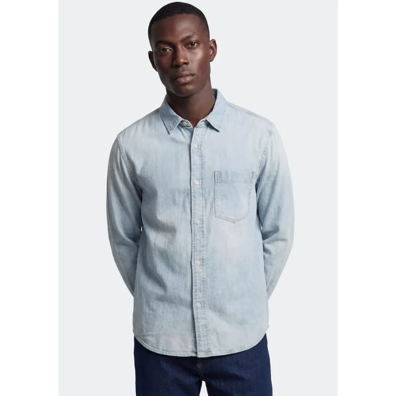 Camisa Jeans Masculina Manga Longa - Azul M