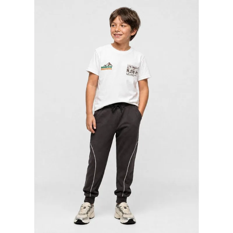 Calça Infantil Menino Jogger Em Moletom - Cinza 008