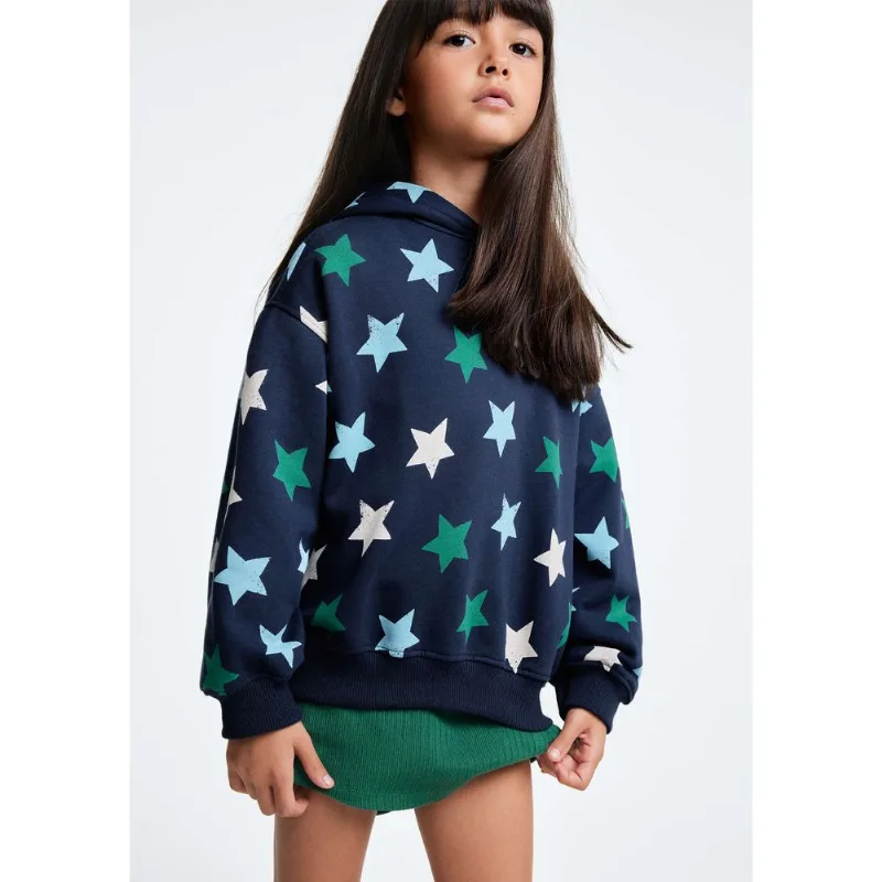 Blusão Infantil Menina Em Moletom Estampado - Azul 012