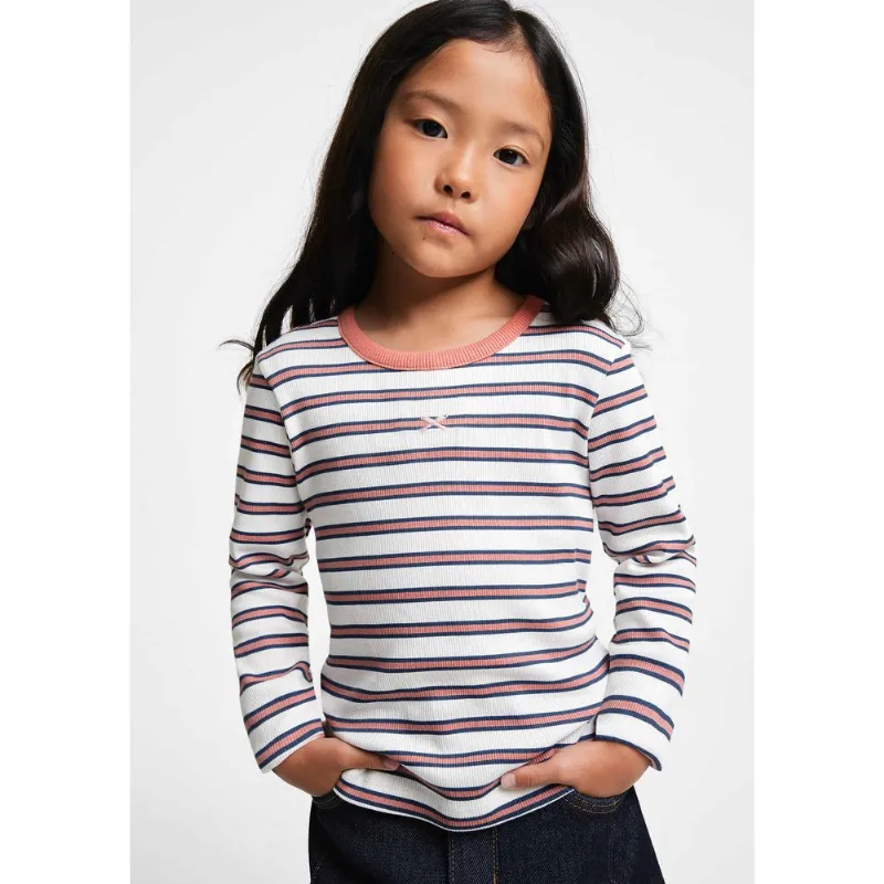 Blusa Infantil Menina Listrada Manga Longa - Laranja 004