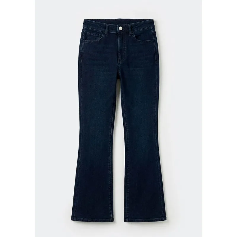 Calça Jeans Feminina Flare Petit Cintura Média Soft Touch - Azul 038