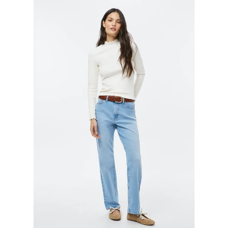 Calça Jeans Feminina Reta Cintura Alta - Azul 042
