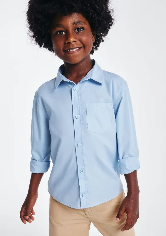 Camisa Infantil Menino Em Tricoline - Azul 002