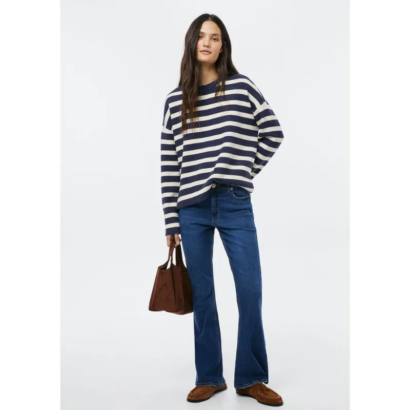 Calça Jeans Feminina Flare Petit Cintura Baixa - Azul 038