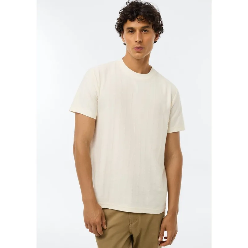 Camiseta Masculina Comfort Texturizada - Creme M