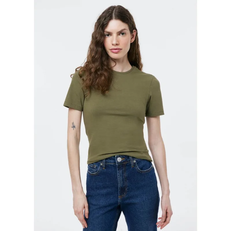 Camiseta Feminina Manga Curta Em Malha - Verde P