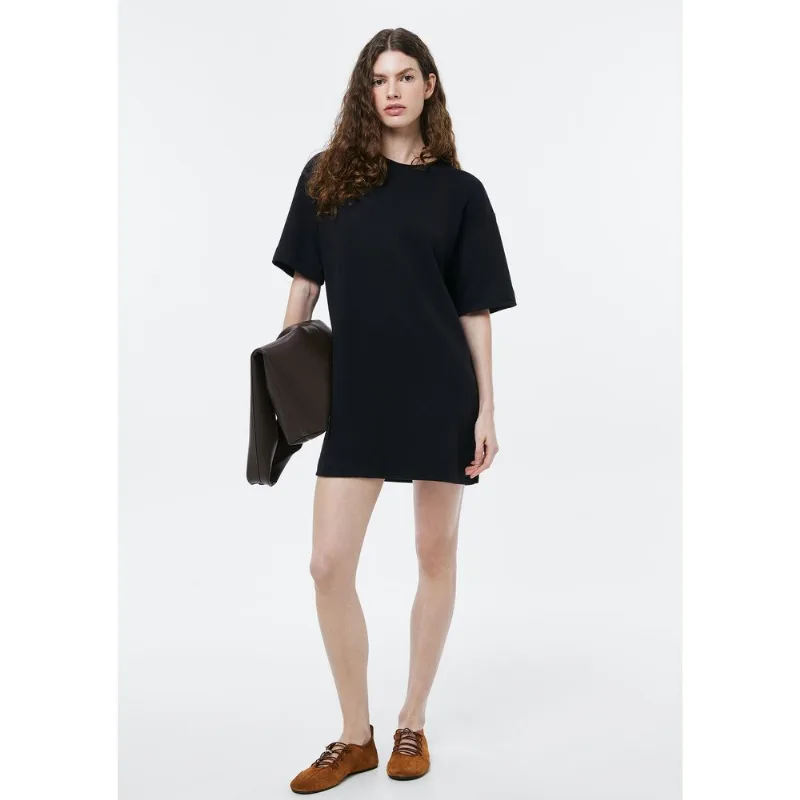 Camiseta Feminina Interlock Oversized - Preto M