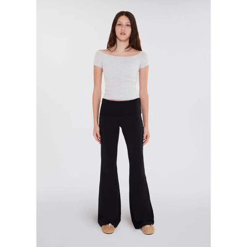 Calça Teen Flare Com Cós Dobrável - Preto P