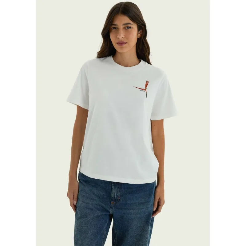 Blusa Feminina Manga Curta Estampada - Branco M