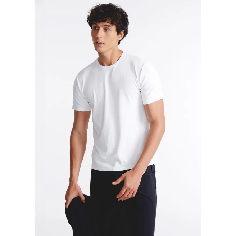 Camiseta Masculina Manga Curta Techlight De Viscose - Off white G