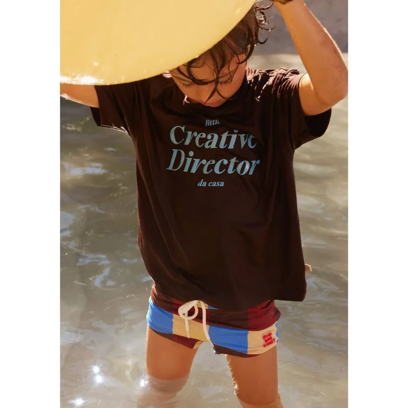 Camiseta Infantil Unissex Super Cotton Com Estampa Hering Kids + Renata Vanzetto - Marrom 004