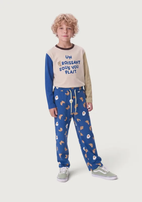 Calça Infantil Unissex Estampada Hering Kids + Renata Vanzetto - Azul - Hering Kids - Calças