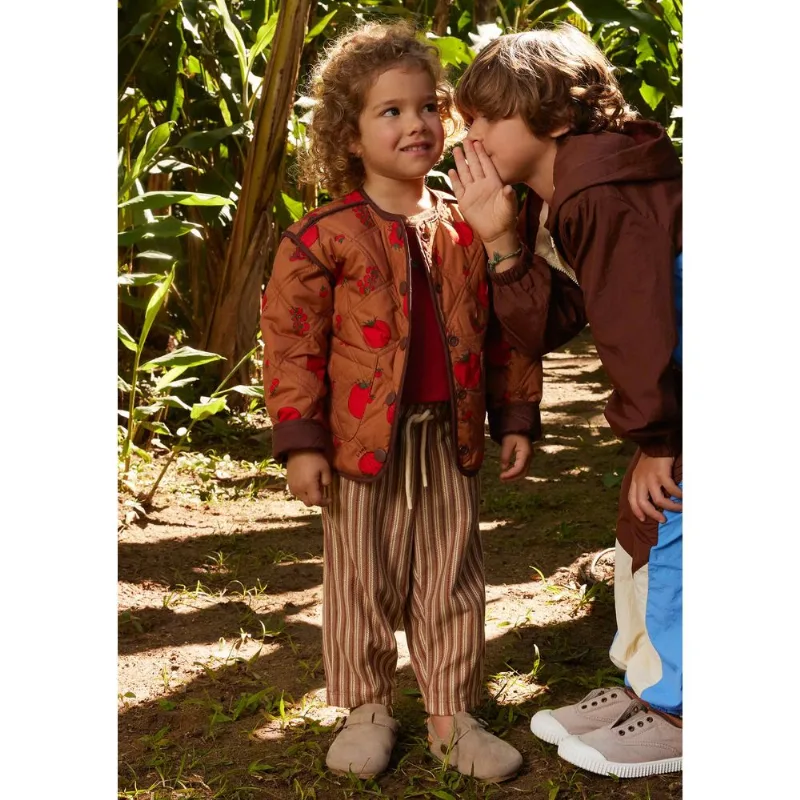 Calça Infantil Unissex Fio Tinto Listrada Hering Kids + Renata Vanzetto - Bege 010
