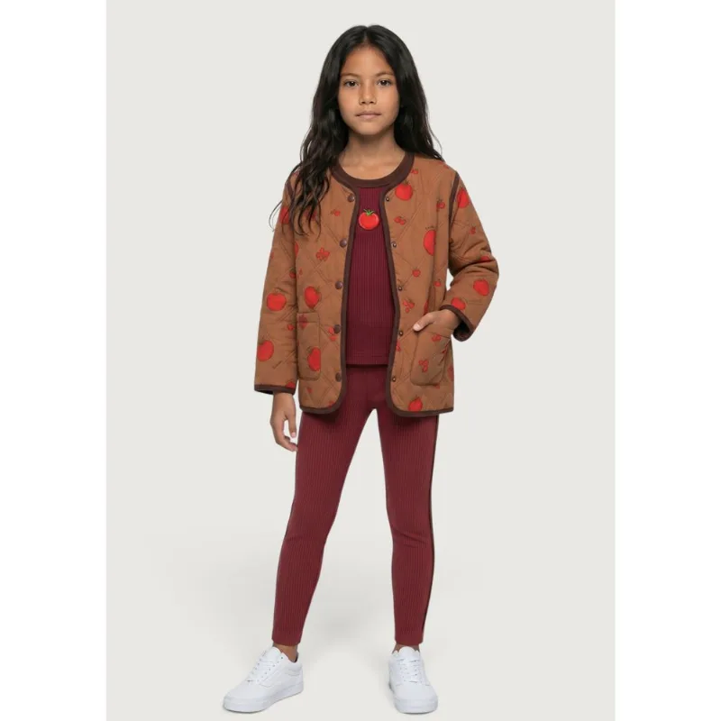 Calça Legging Infantil Menina Em Ribana Com Estampa Hering Kids + Renata Vanzetto - Vermelho 008