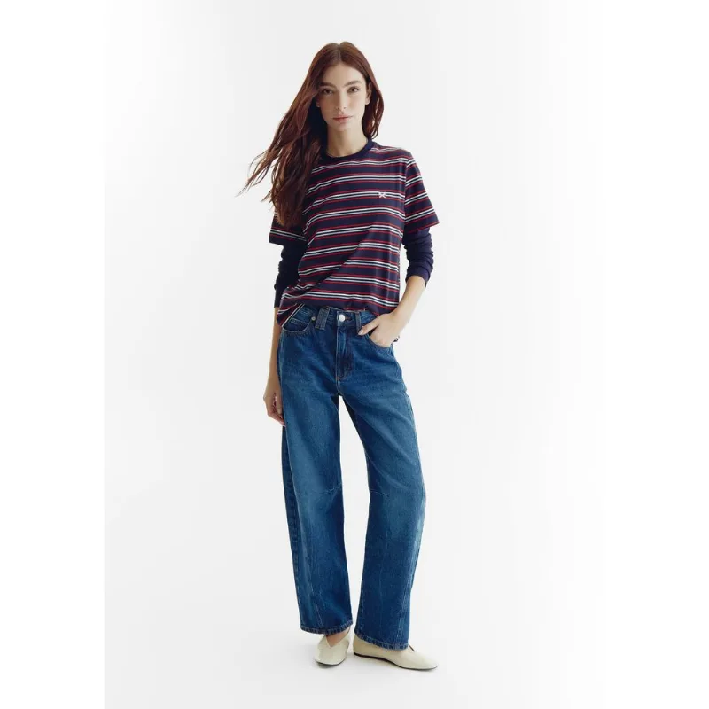 Calça Jeans Feminina Balloon Cintura Alta - Azul 038