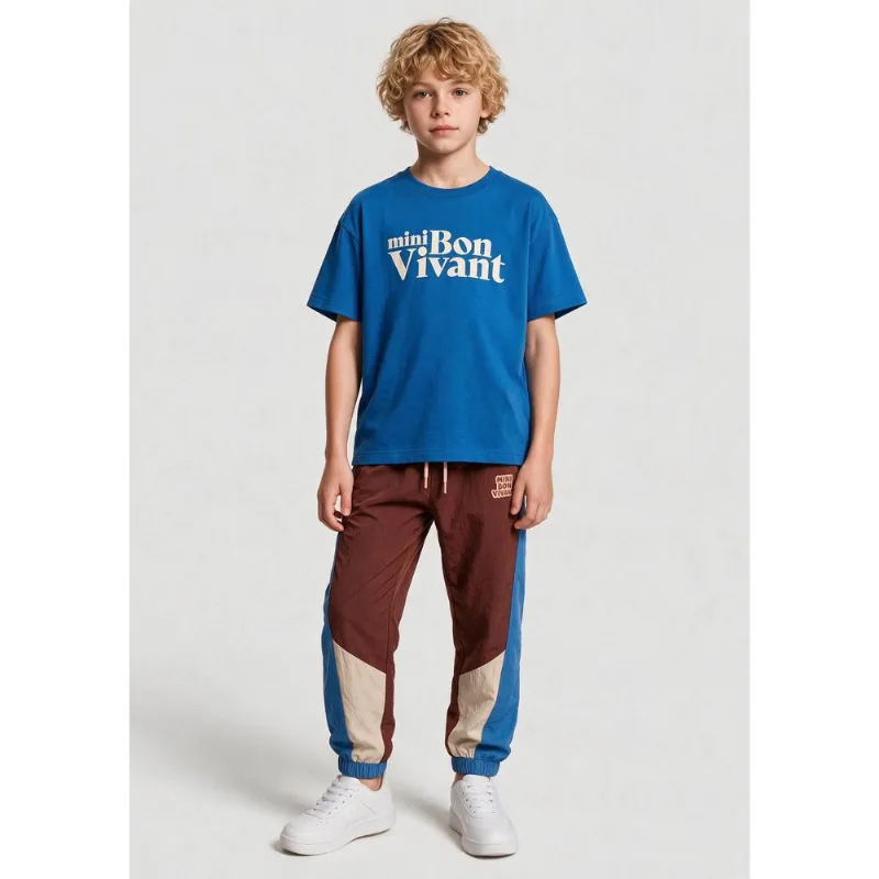 Calça Infantil Unissex Jogger Em Nylon Com Recortes Hering Kids + Renata Vanzetto - Marrom 008