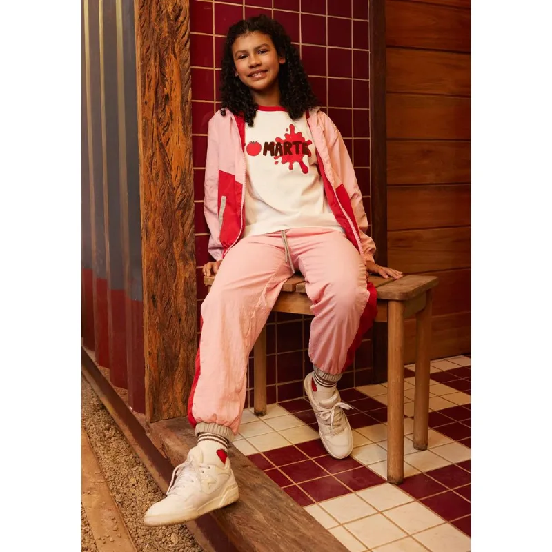 Calça Infantil Unissex Jogger Em Nylon Com Recortes Hering Kids + Renata Vanzetto - Rosa 006