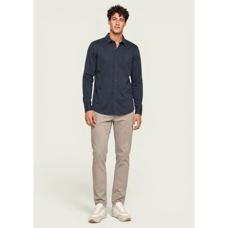 Calça Masculina Slim Em Sarja - Bege 050