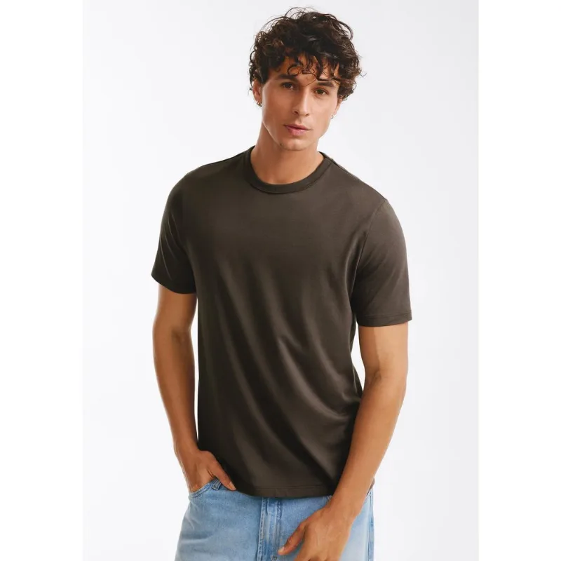 Camiseta Brasil Masculina Manga Curta - Marrom M
