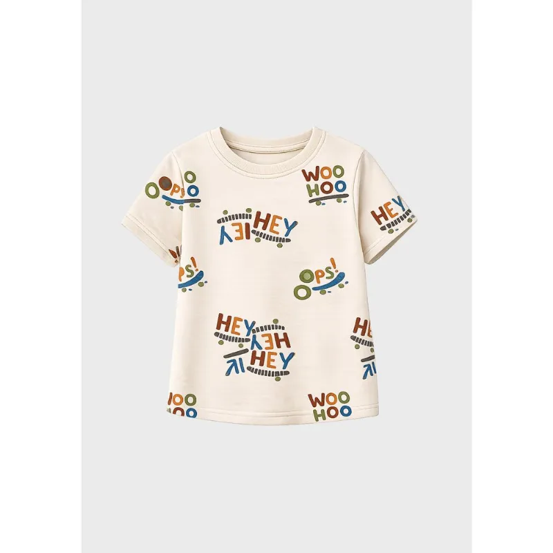 Camiseta Infantil Menino Toddler Oversized - Off white 003