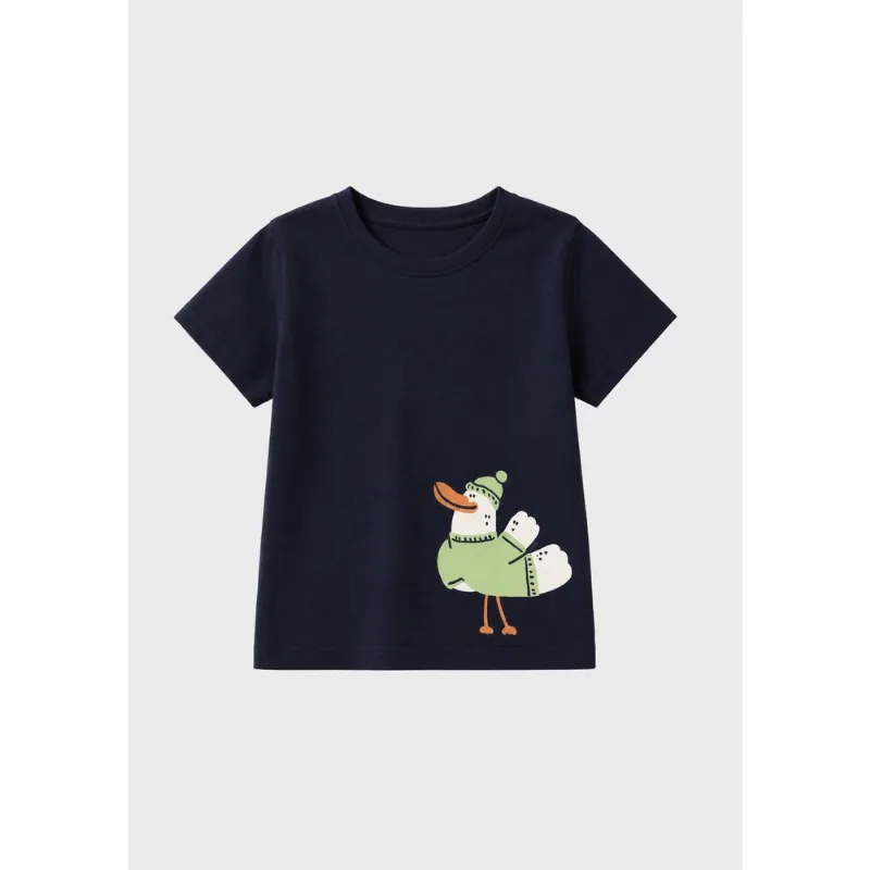 Camiseta Infantil Menino Toddler Com Estampa - Azul 004