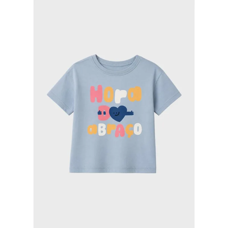 Blusa Infantil Menina Toddler Com Estampa - Azul 002