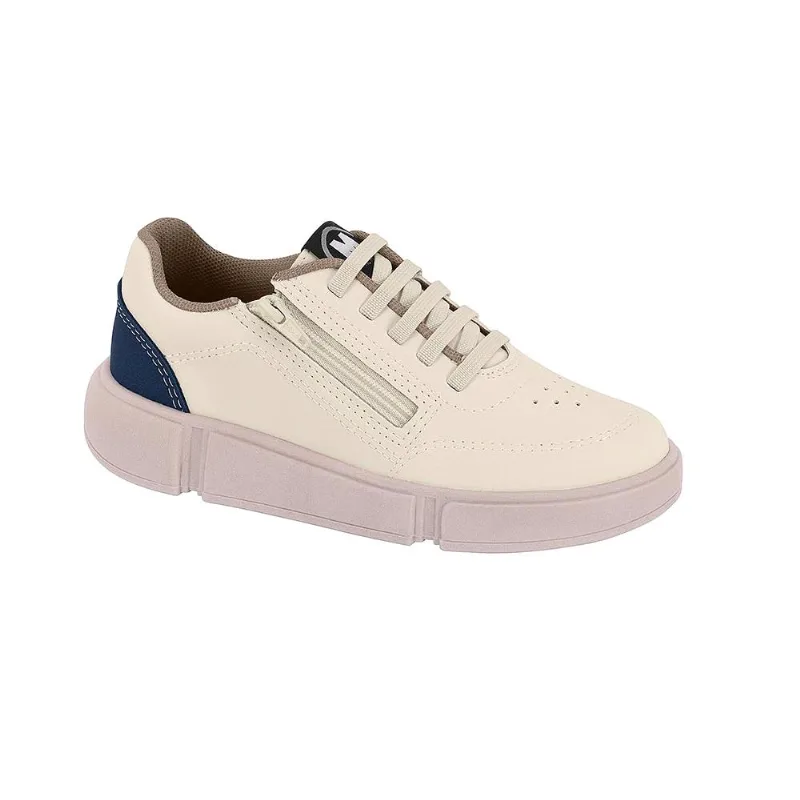 Tenis Molekinho Casual Com Ziper Ref 2838.128.13958 Branco Off/marinho 29