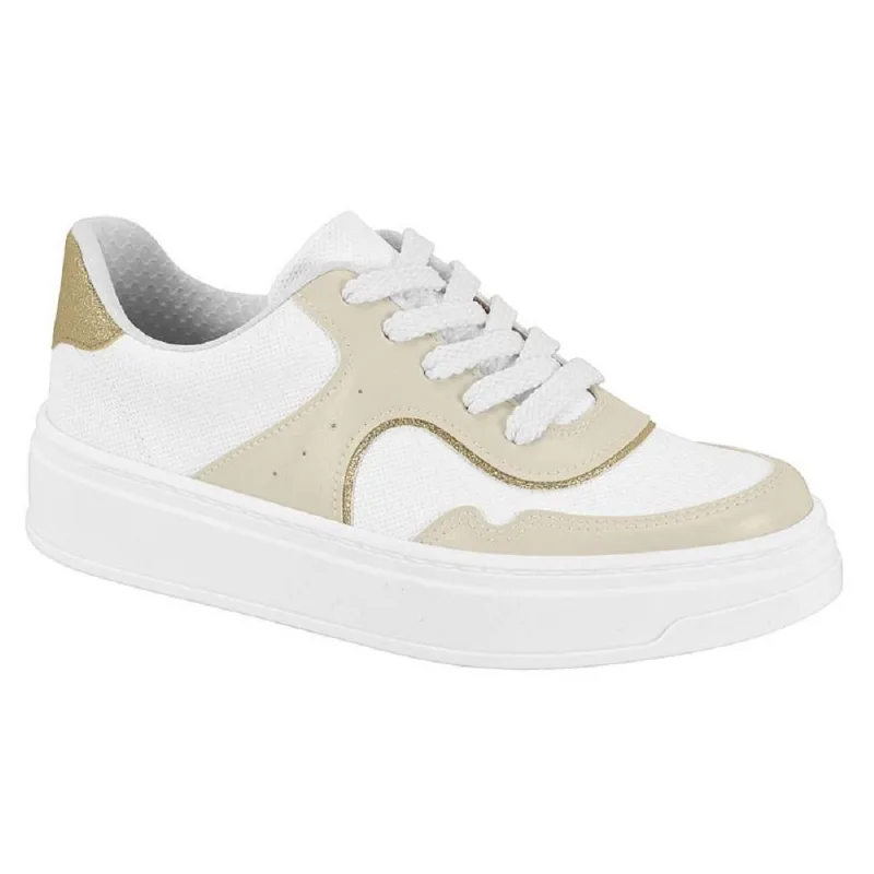 Tenis Beira Rio Casual Ref 4305.118.30203 Branco/dourado 35