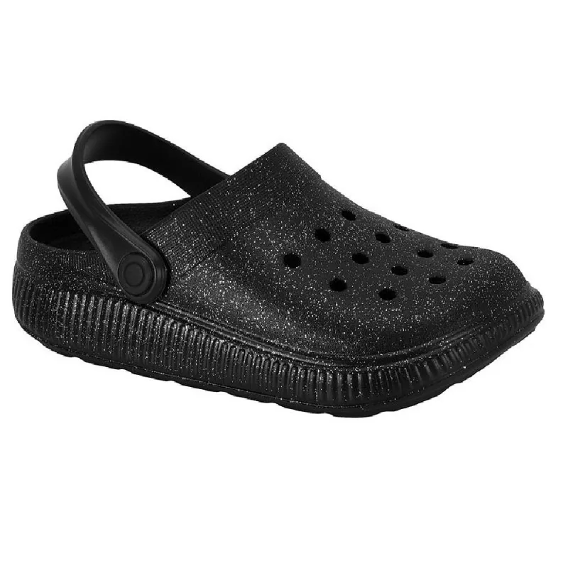 Sandalia Babuche Molekinha Ref 2591.200.30599 Preto/prata 25/26