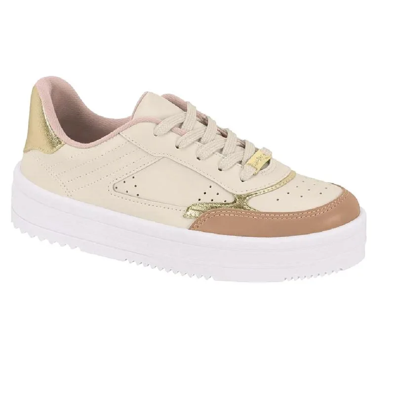 Tenis Moleca Casual Confortavel Ref 5782.312.30645 Branco Off/nude/dourado 034