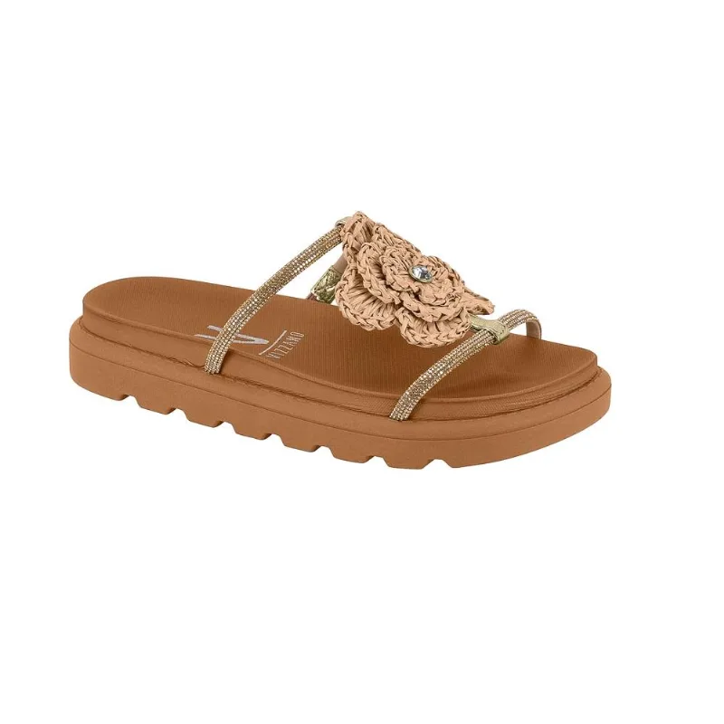 Papete Vizzano Flor Strass Ref 6459.140.30713 Bege-golden Shadow/dourado 40