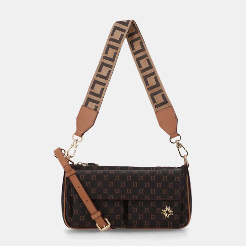 Bolsa Baguete Pequena Monograma Ll Mocca - 2000509 UN